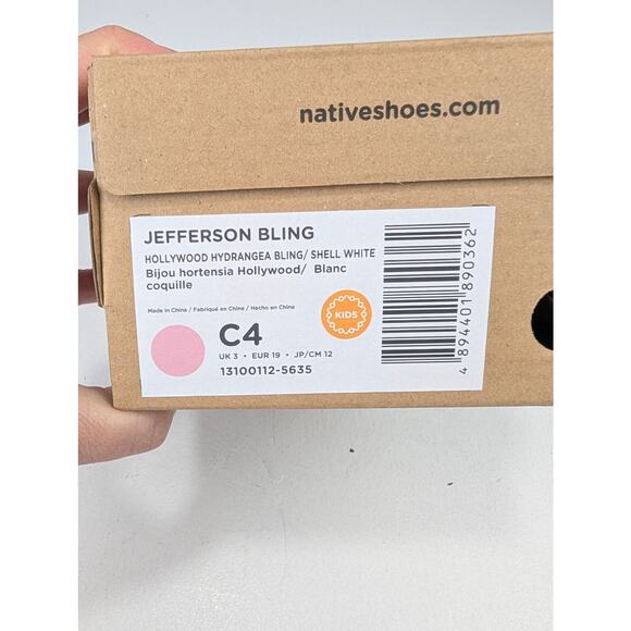 Native Jeffersons Toddler 4 Shoes - Hollywood Hydrangea Bling/Shell White - Picture 2 of 6